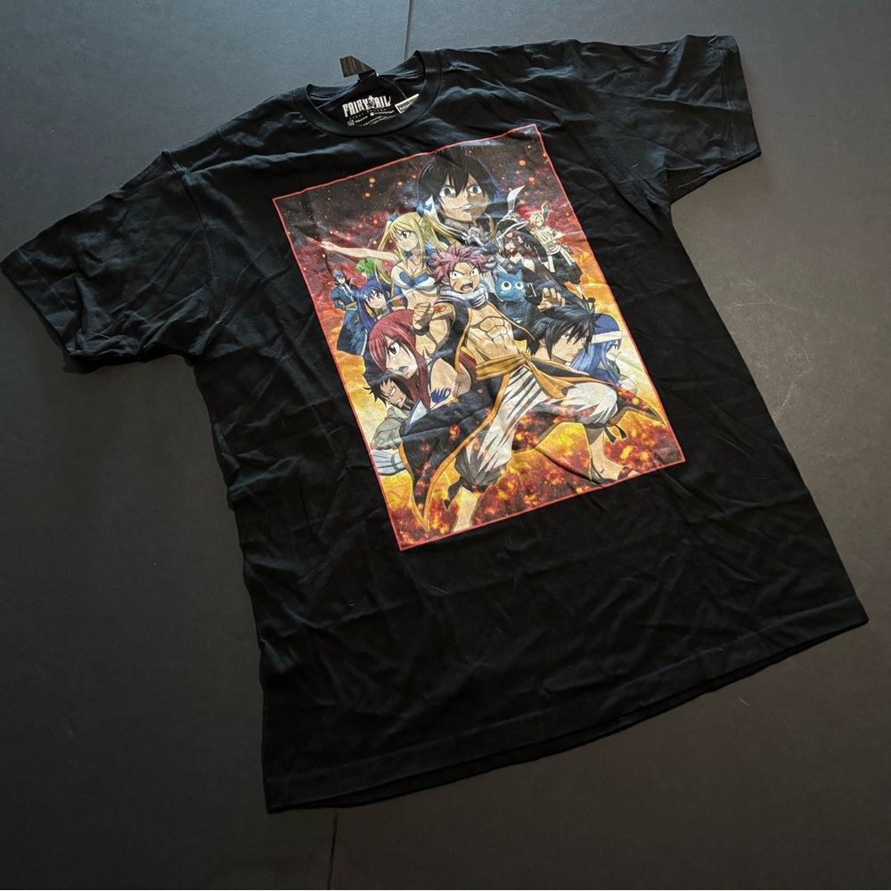2/$30 💥🆕 Fairytail Anime Black Graphic T-Shirt Tee | Large | 3006